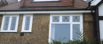 UPVC White fascia soffit black Ogee guttering