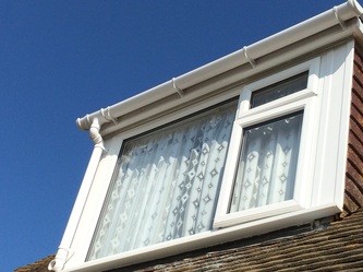 UPVC double glazed window dormer and fascias guttering white