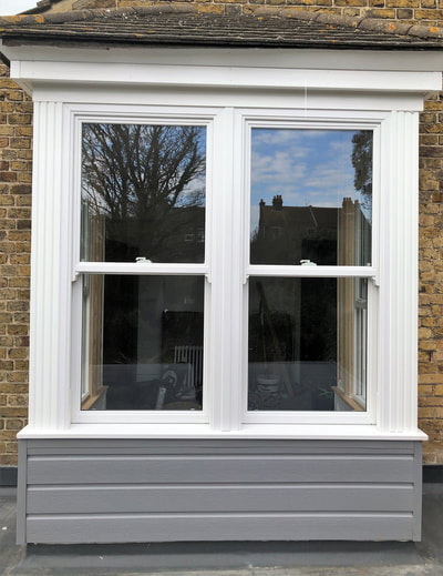 UPVC Double Glazed Sliding Sash Bay Window