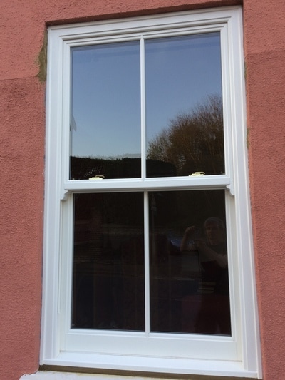 UPVC sliding sash double glazed window single astragal Georgian bar