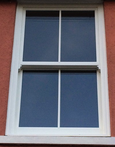 UPVC sliding sash double glazed window single astragal Georgian bar