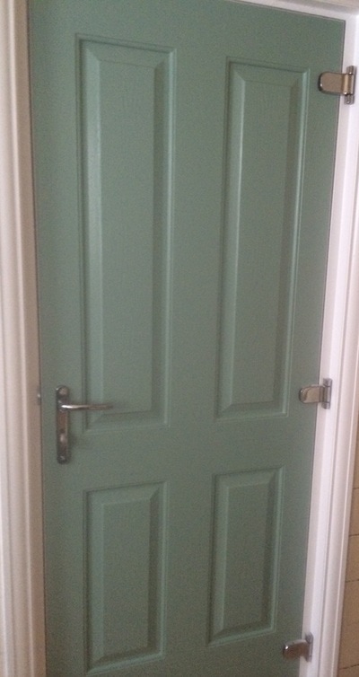 Coloured solid core composite door  chartwell green