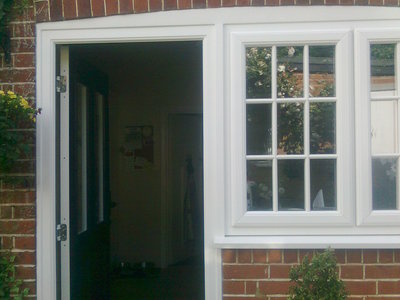 Composite door Entrance 44 large side window blue