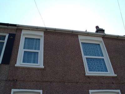 UPVC double glazed window centre transom