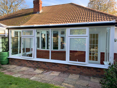 Glass roof lean to conservatory  in Thanet with box gutter