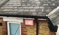 Wooden fascia and PVC guttering