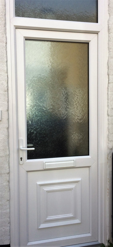 UPVC double glazed front entrance door with top light