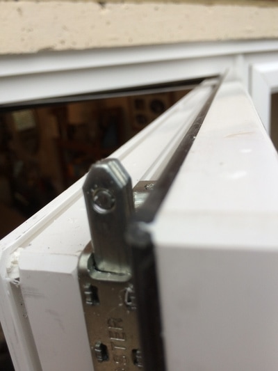 UPVC double glazed French door shoot bolt security locking to slave door