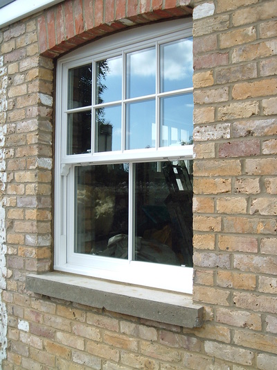 UPVC sliding sash double glazed window astragal Georgian bar grid