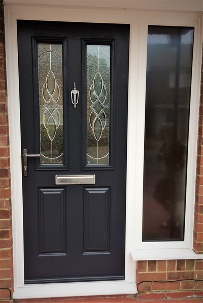 Endurance Solid Core Composite Door Grey Triple Glazed  