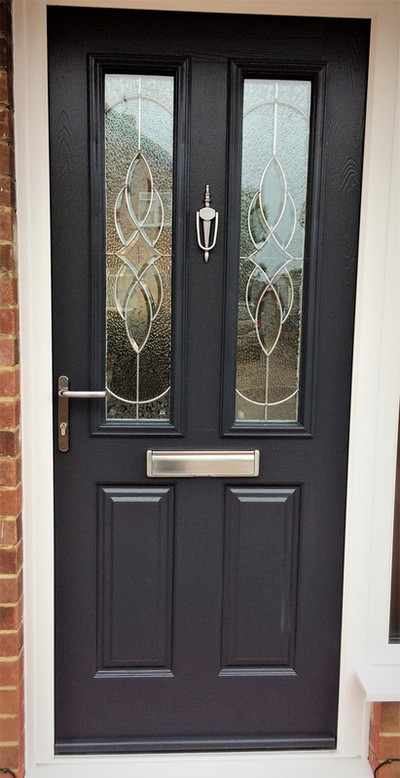 Endurance Solid Core Composite Door Grey Triple Glazed   