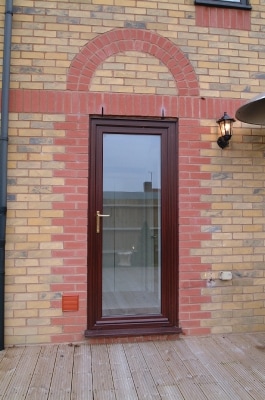 Double Glazed Entrance Door High Security Rosewood grain