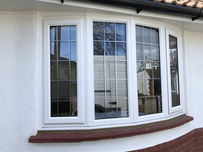 UPVC Double Glazed Bay Window with Square Lead