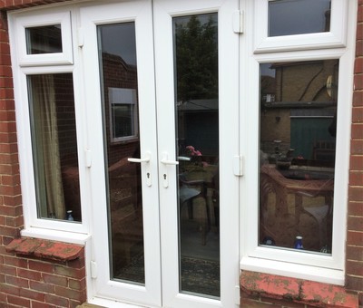 UPVC Double Glazed French Doors and Side Windows Photographed after 12 Years